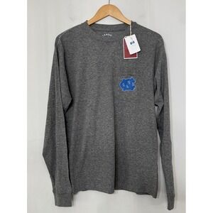 UNC North Carolina Tar Heels Medium Long Sleeve Pocket Shirt Big Logo Gray NWT